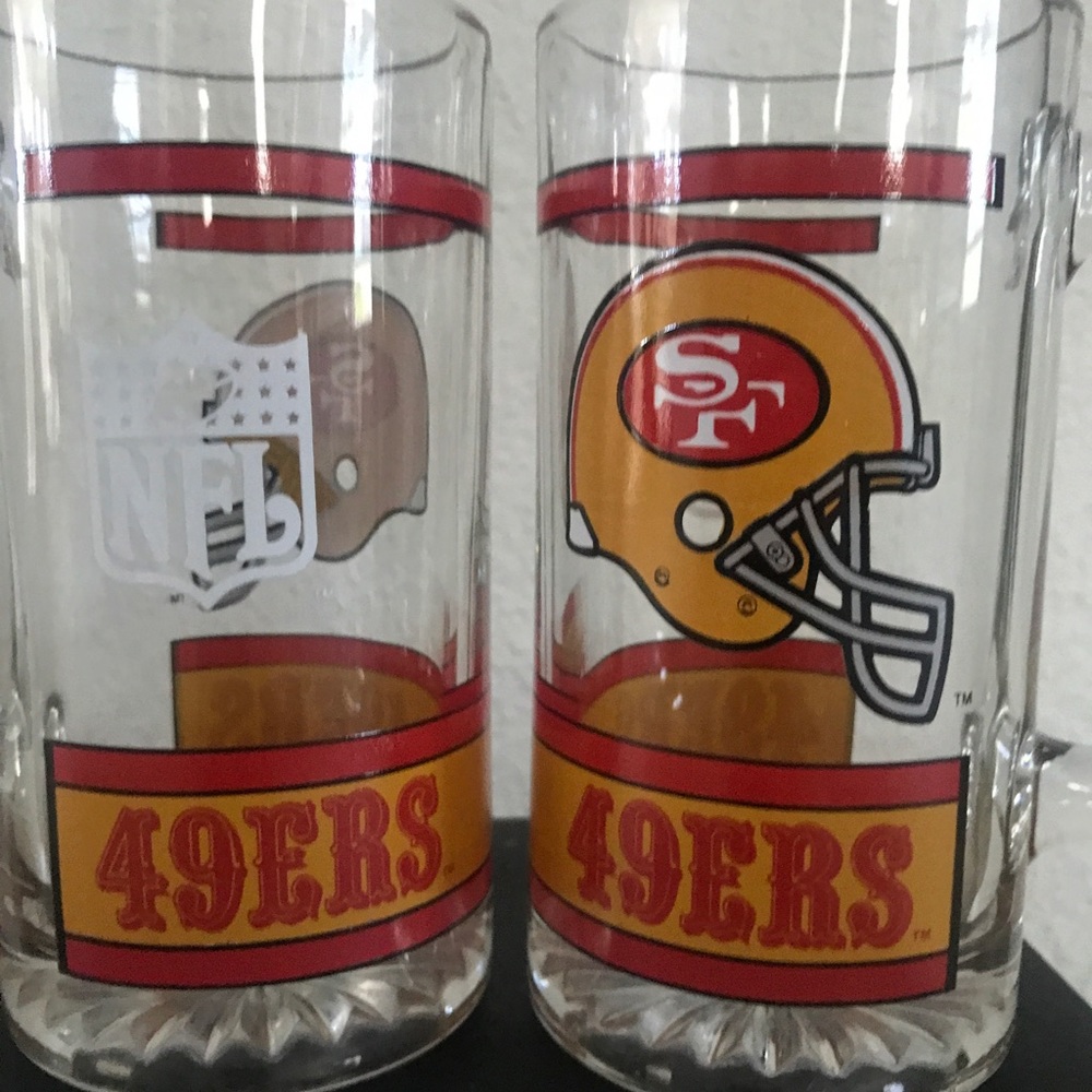 49ers pair of glass mugs